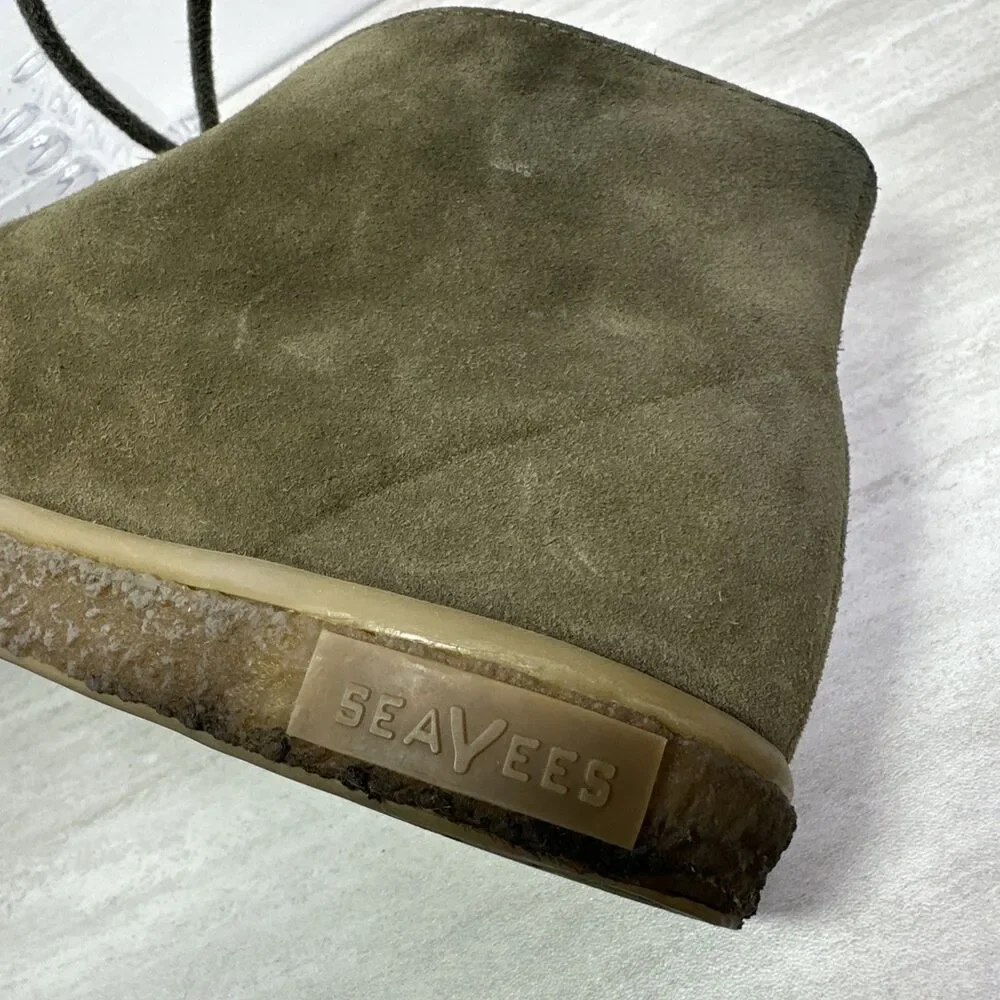SEAVEES Men's Sun-tans Suede Chukka Boots Olive Green Lace Up Size 9.5
